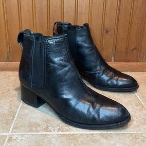 Rag & Bone Black Leather Heeled Chelsea Boots